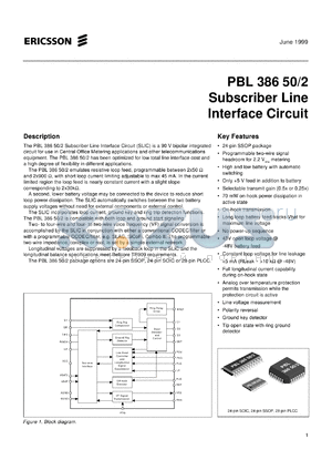 PBL38650/2SOS datasheet - Subscriber line interface circuit