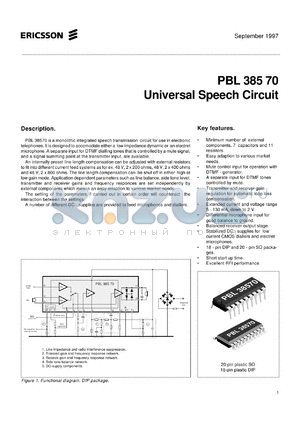 PBL38570/1N datasheet - Universal speech circuit