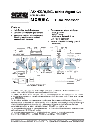 MX806ADW datasheet - Audio processor
