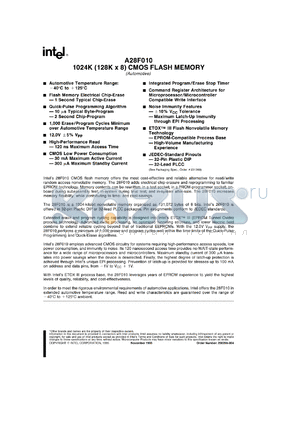 AN28F010-150 datasheet - 1024(128K x 8) CMOS flash memory. Access speed 150 ns