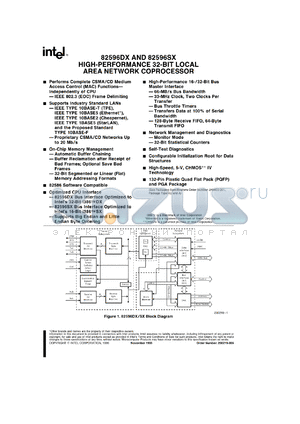 KU82596SX datasheet - High-performance 32-bit local area network coprocessor