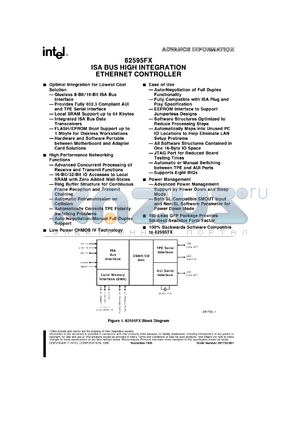 S82595FX datasheet - ISA bus high integration ethernet controller