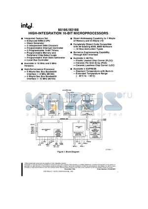 QA80186 datasheet - High-integration 16-bit microprocessor with burn-in