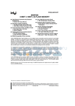 MF28F008 datasheet - 8-Mbit (1Mbit x 8) flash memory