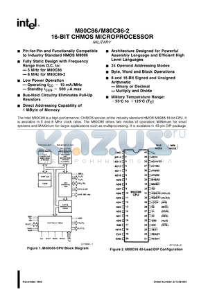 MC80C86 datasheet - 16-bit CHMOS microprocessor