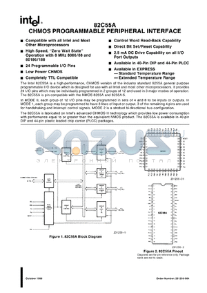 TP82C55A datasheet - 8MHz CHMOS programmable peripheral interface