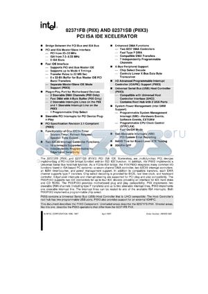 SB82371FB datasheet - PCI ISA IDE Xcelerator