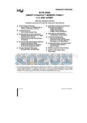 PA28F016S3-120 datasheet - Smart 3 FlashFile memory  16 Mbit. Access speed 120 ns