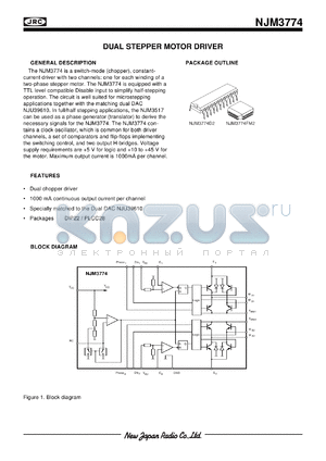 NJM3774FM3 datasheet - Dual stepper motor driver