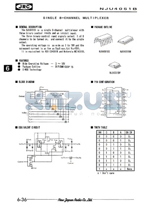 NJU40518D datasheet - Single 8-channel multiplexer