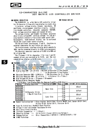 NJU6428FC1 datasheet - 12-character 2-line dot matrix LCD controller driver