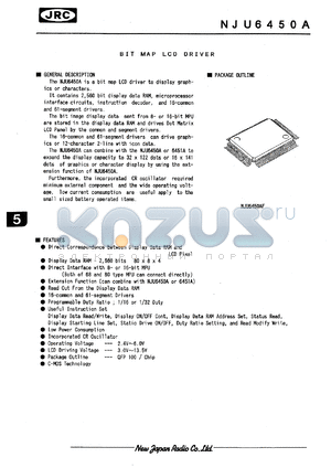 NJU6450AFG1 datasheet - BIT MAP LCD  driver