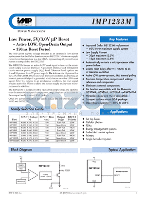 IMP1233MZ-55/T datasheet - 4.625V power reset