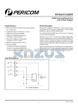 PI74ALVC162835V datasheet - 18-bit universal bus driver with 3-state outputs