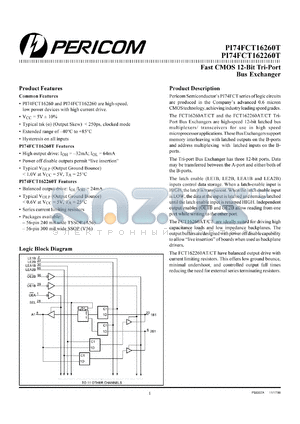 PI74FCT162260TA datasheet - Fast CMOS 16-bit tri-port bus exchanger