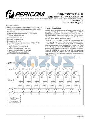 PI74FCT2821TS datasheet - Fast CMOS bus interface register