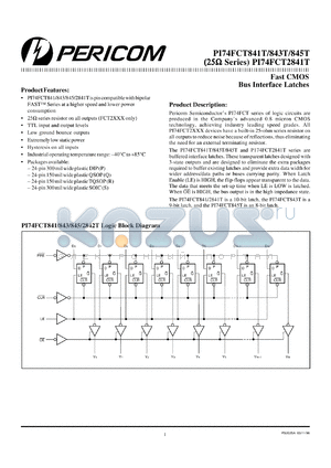 PI74FCT841TS datasheet - Fast CMOS bus interface latche