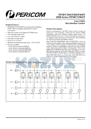 PI74FCT843TS datasheet - Fast CMOS bus interface latche