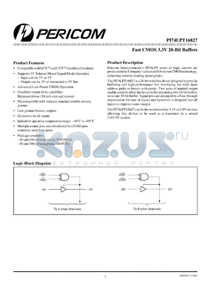 PI74LPT16827V datasheet - Fast CMOS 3.3V 20-bit buffer