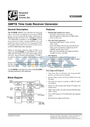 AV2008BY datasheet - SMPTE time code receiver/generator