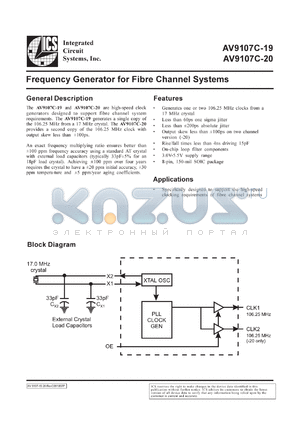 ICS9107C-19CS08 datasheet - Frequency generator for fible channel system