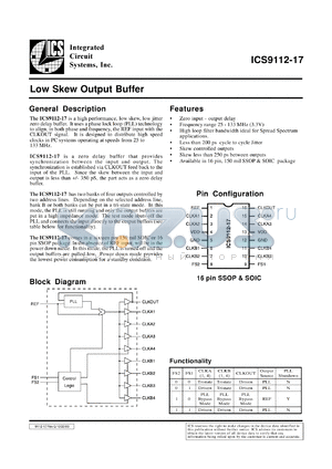 AV9112F-17-T datasheet - Low skew output buffer