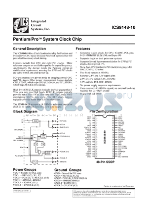 AV9148F-10 datasheet - Pentium/PRO system  clock chip