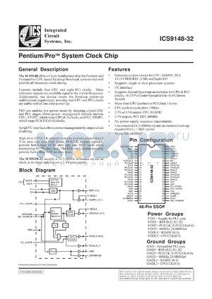 AV9148F-32 datasheet - Pentium/PRO system clock chip