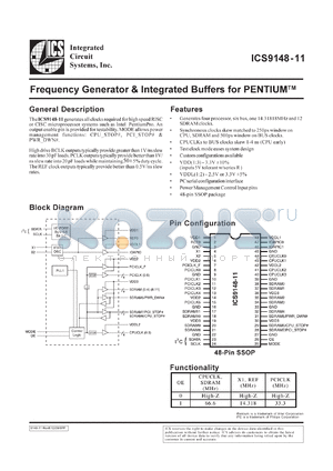 AV9148F-11 datasheet - Frequency generator and integrated buffers for Pentium/PRO