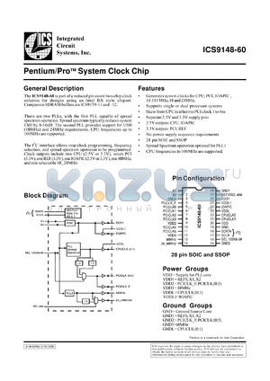 AV9148M-60 datasheet - Pentium/PRO system clock chip