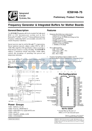 AV9148F-75-T datasheet - Frequency generator and integrated buffers for mother board