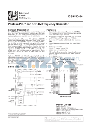 AV9150F-04 datasheet - Pentium/PRO and SDRAM frequency generator