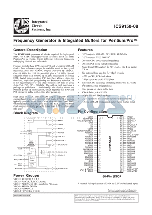 AV9150F-08 datasheet - Frequency generator and integrated buffers for Pentium/PRO