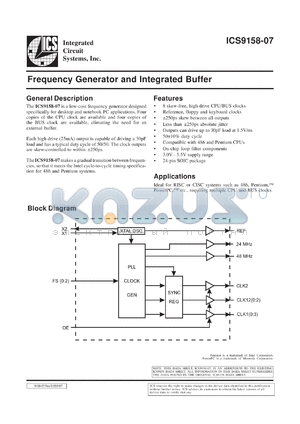 AV9158-07M datasheet - Frequency generator and integrated buffer