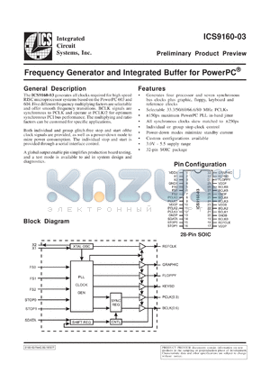 AV9160M-03 datasheet - Frequency generator and integrated buffer for power PC