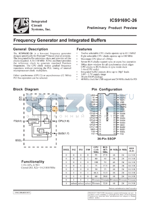 AV9169CF-26 datasheet - Frequency generator and integrated buffer