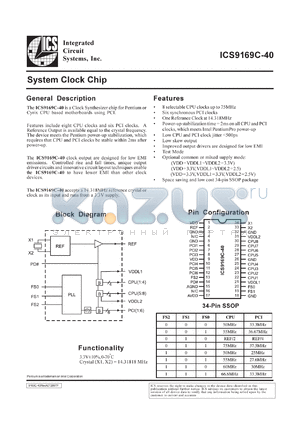 AV9169CF-40 datasheet - System clock chip