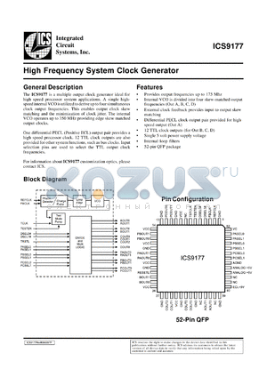 AV9177-01CF52 datasheet - High frequency system clock generator