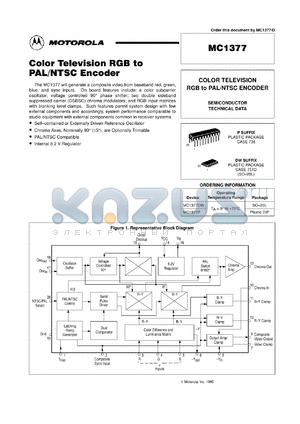 MC1377P datasheet - Color television RGB to PAL/NTSC encoder