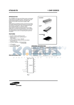 KT8554BJ datasheet - 1 chip CODEC