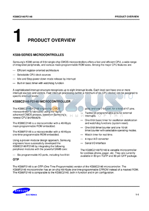 KS88C2148T datasheet - 8-bit single-chip CMOS  microcontroller.