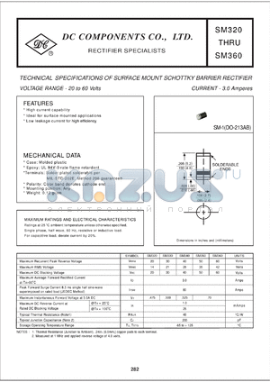 SM350 datasheet - 3.0 mA surface mount schottky barrier rectifier