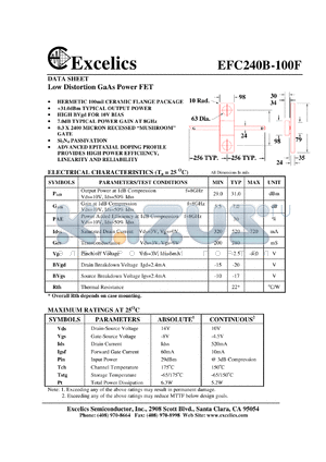 EFC240B-100F datasheet - 10-14V low distortion GaAs power FET