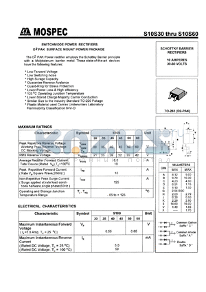 S10S45 datasheet - 45V switchmode power rectifier