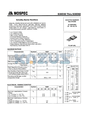 S30D45 datasheet - 45V schottky barrier rectifier