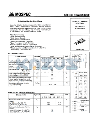 S50D45 datasheet - 45V schottky barrier rectifier