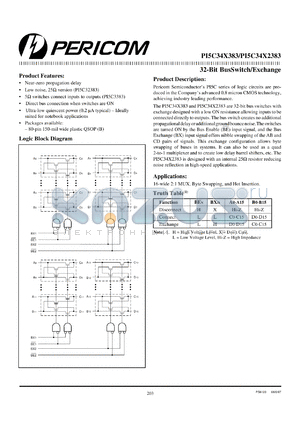 PI5C34X2383B datasheet - 32-bit bus switch/exchange