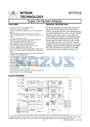 MTV018N24 datasheet - Super on-screen-display