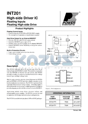 INT201TF1 datasheet - High-side driver IC