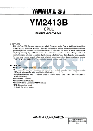 YM2413B-F datasheet - FM operator type-LL